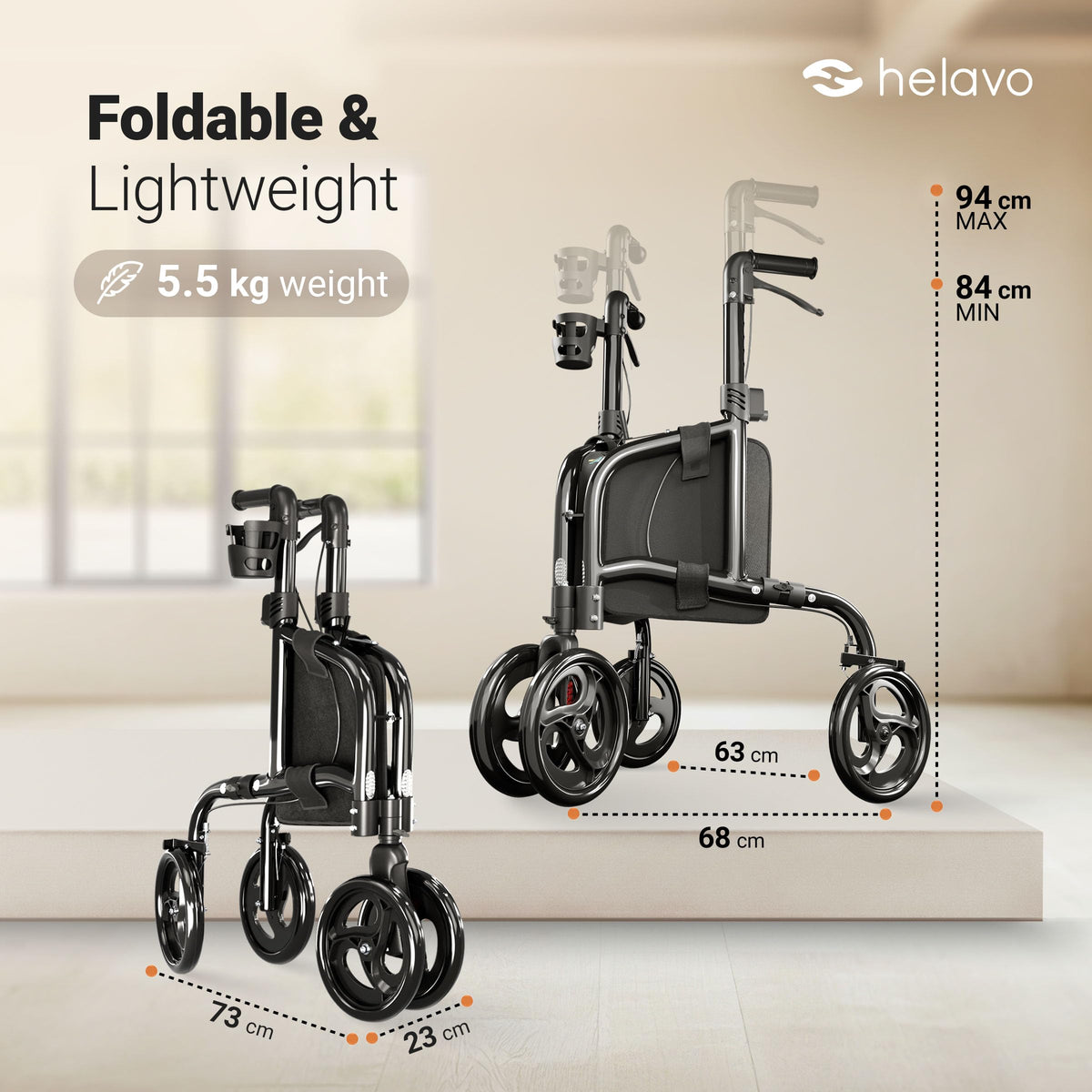 3 Wheel Walker with Double Front Wheels M846