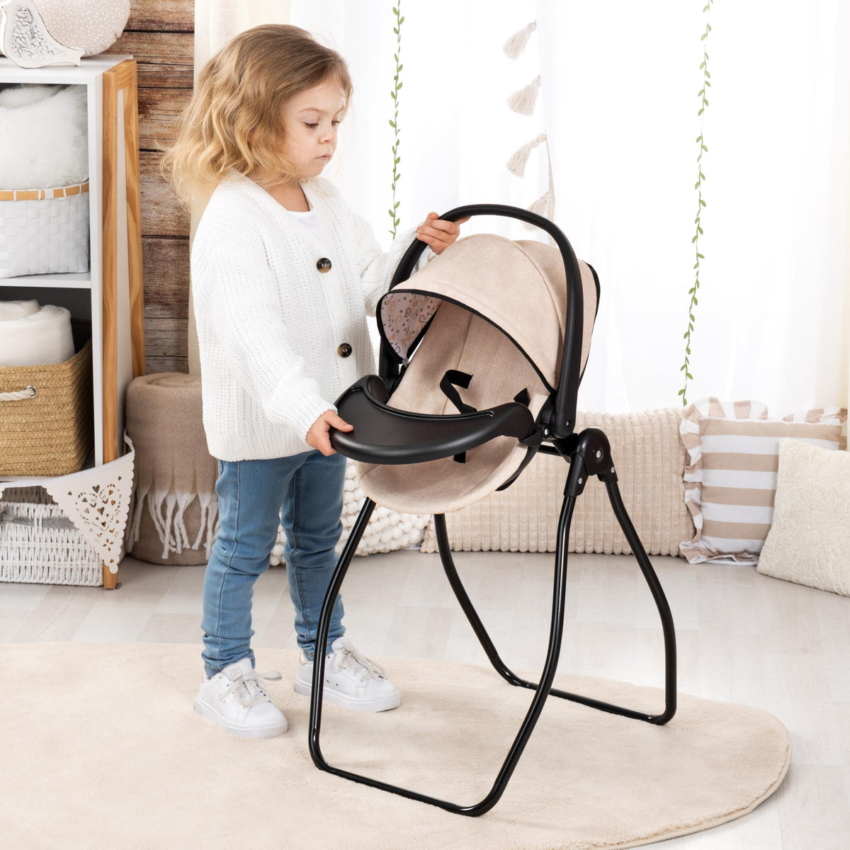 4-in-1 Doll Highchair, Swing, Bed & Car Seat P244