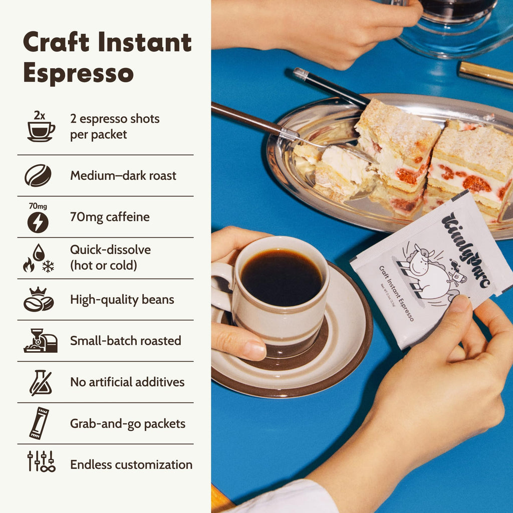 Instant Espresso 6 Packets x 0.1 oz Medium Dark Roast Sugar-Free L930