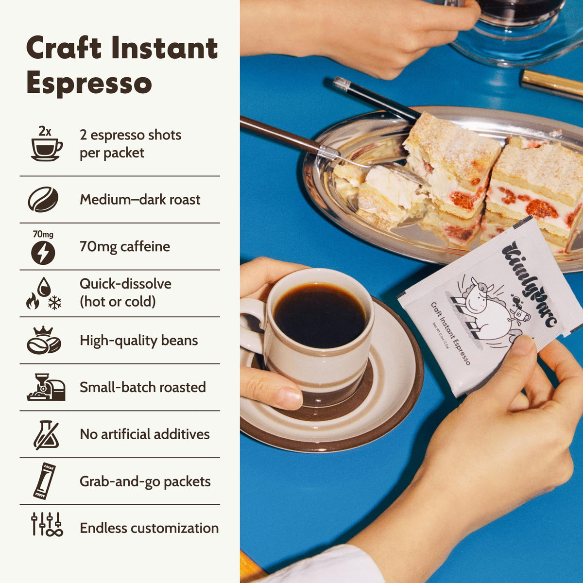 Instant Espresso 6 Packets x 0.1 oz Medium Dark Roast Sugar-Free L930
