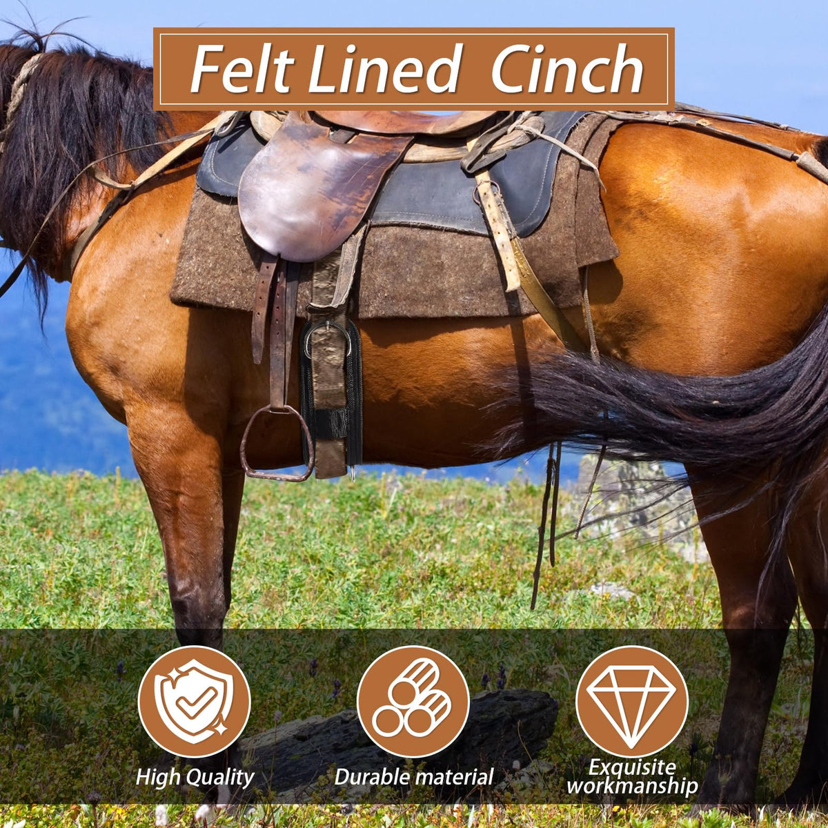 32 Inch Elastic Western Horse Cinch Saddle Girth Q226523