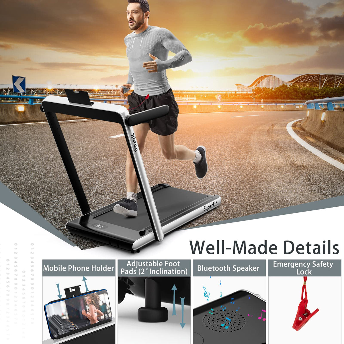 2 in 1 Folding Electric Treadmill A62389