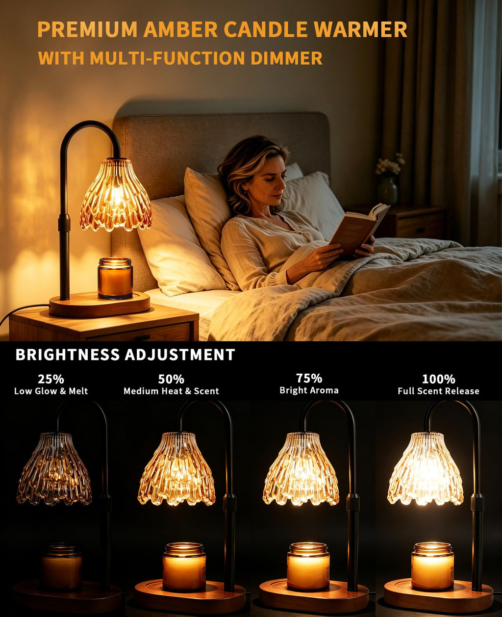 Glass Candle Warmer Lamp with Timer & Dimmer M156