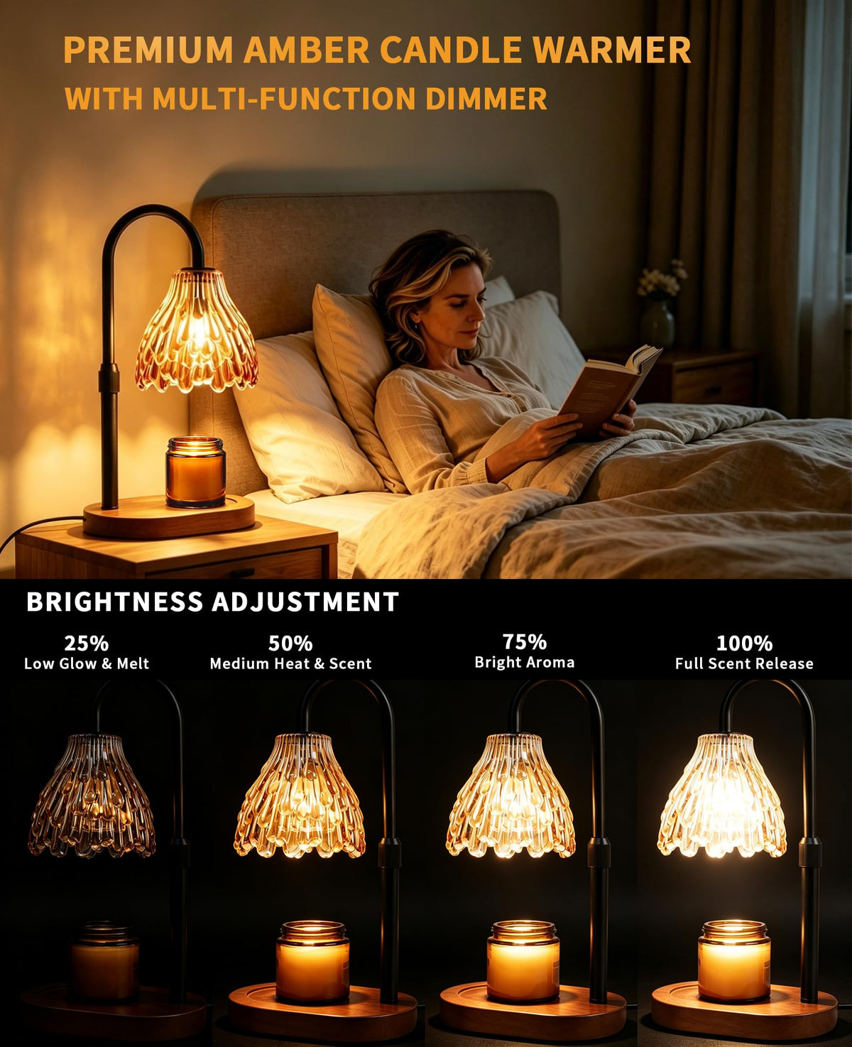 Glass Candle Warmer Lamp with Timer & Dimmer M156
