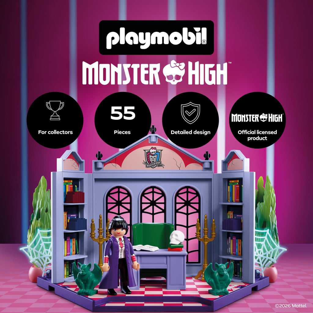 Monster High Office Playset with Desk and Glow-in-the-Dark Spider Webs C23657