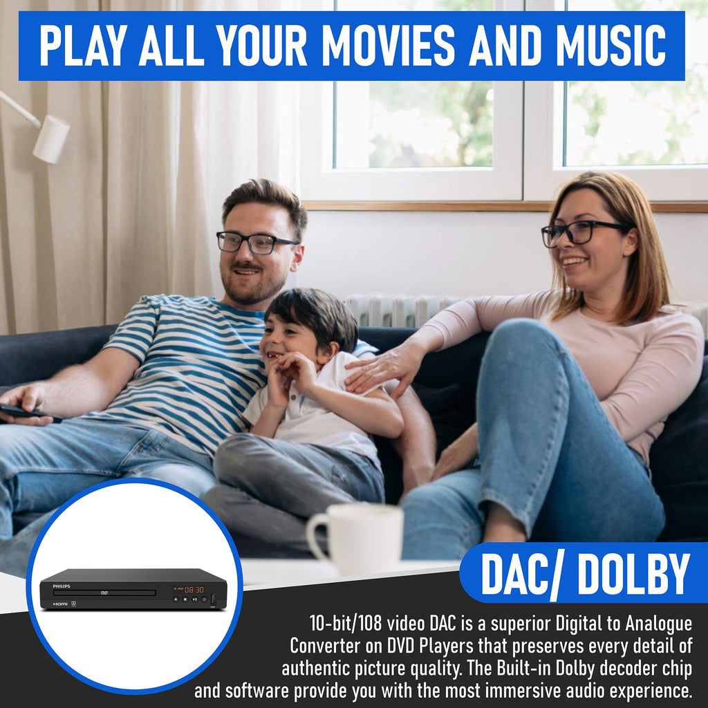 DVD Player with HDMI Port 1080P All Region USB Input Remote Control U853