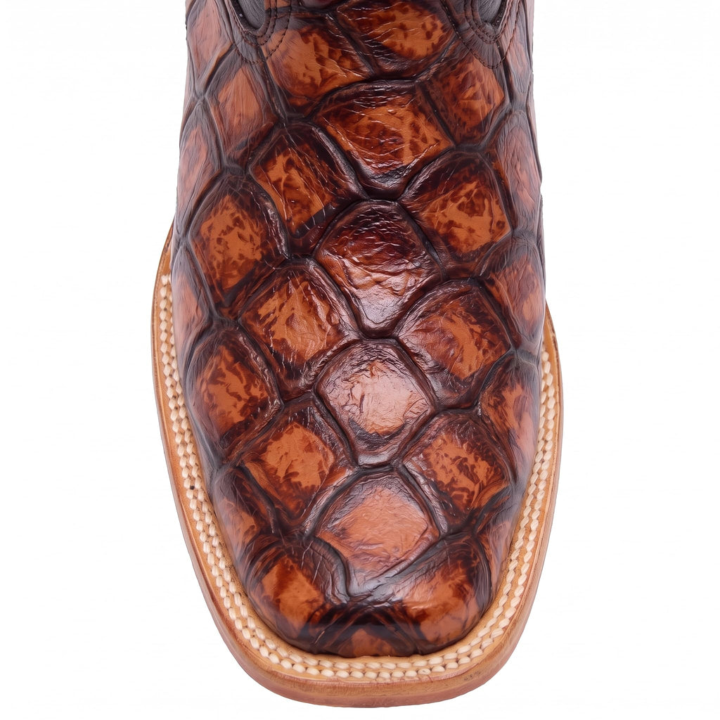 Leather Pirarucu Fish Print Western Boots Y97134