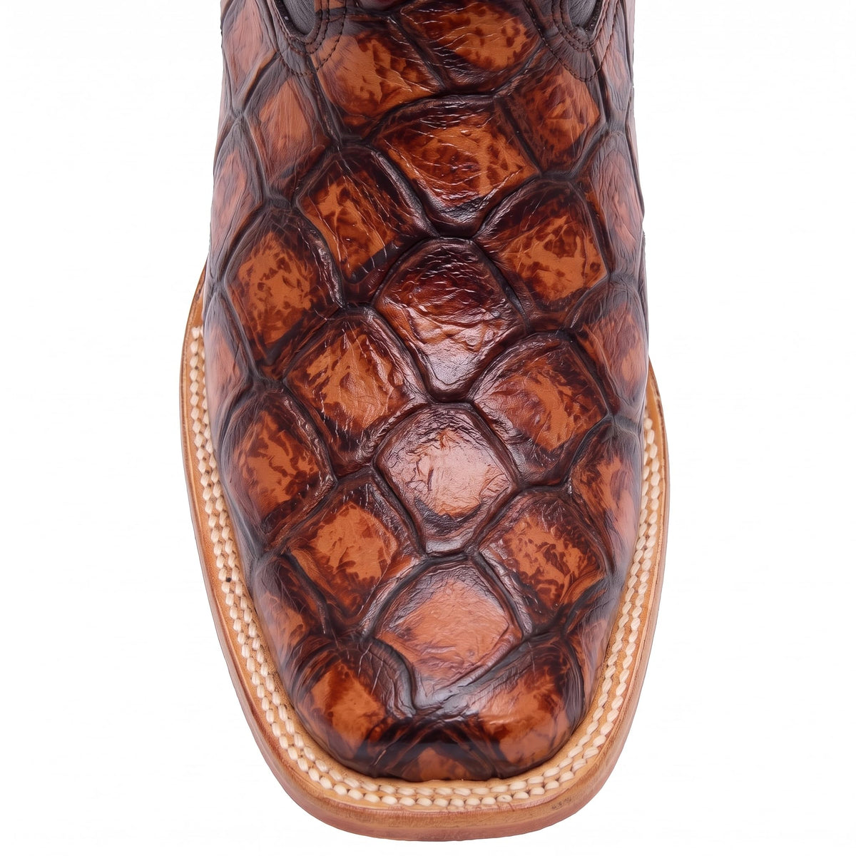 Leather Pirarucu Fish Print Western Boots Y97134