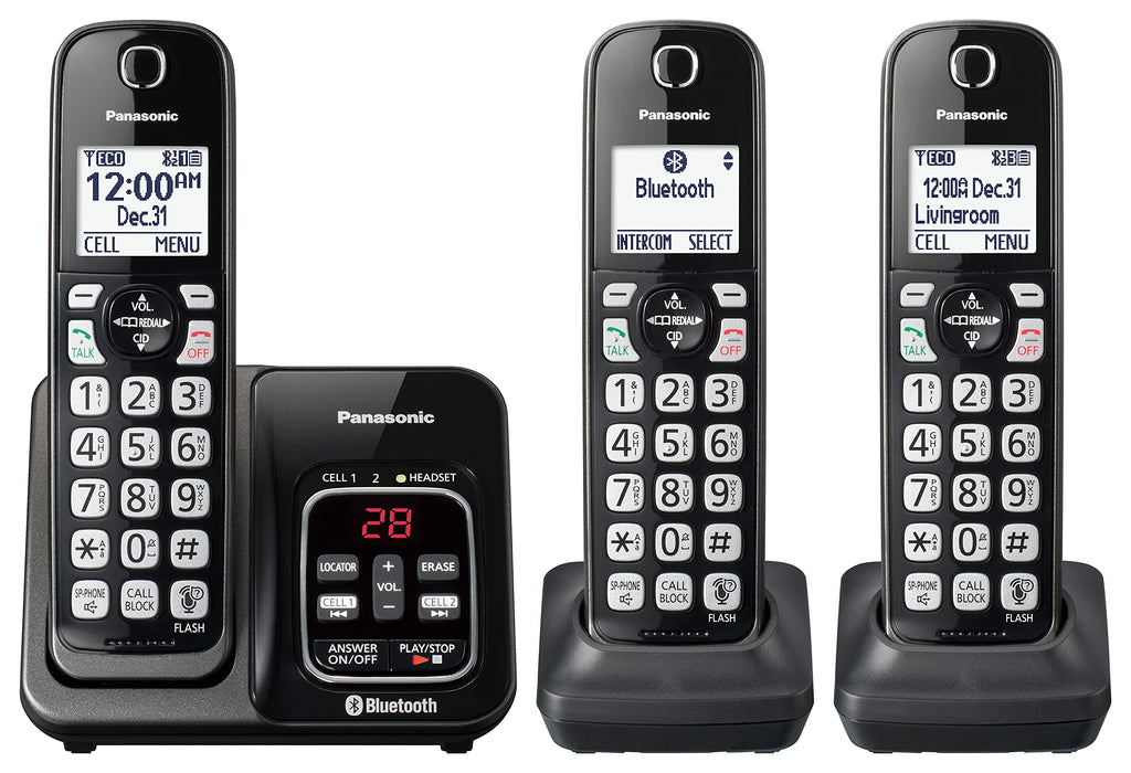 Expandable Cordless Phone System with Answering Machine, 3 Handsets U297