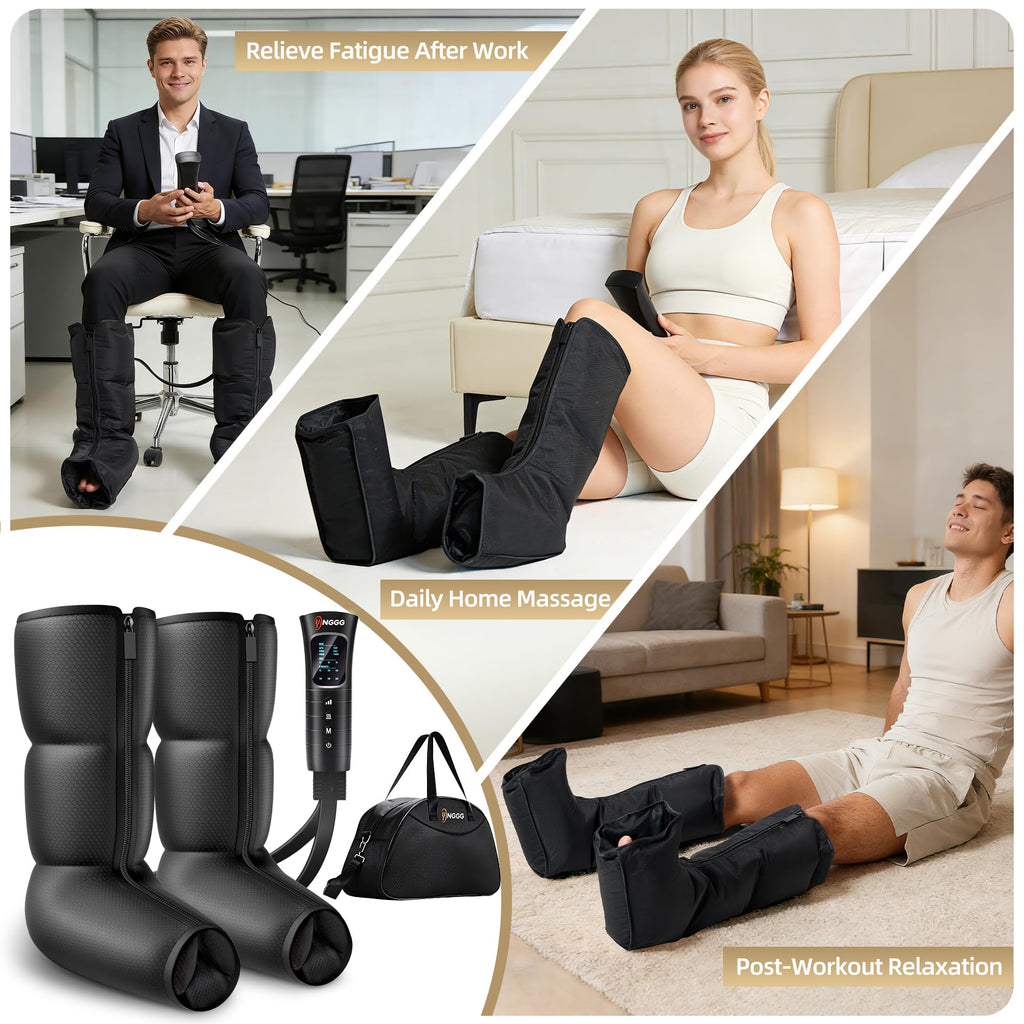 Leg Compression Massager with Heat, Foot & Calf Massager Boots S539