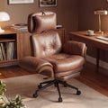 Brown Criss Cross Office Chair with Flip-Up Armrests and Headrest Y4000
