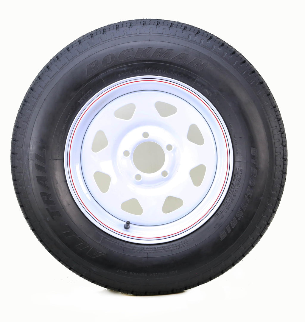 Trailer Tire & Wheel ST205/75R15 8-Ply White Spoke Rim S330054