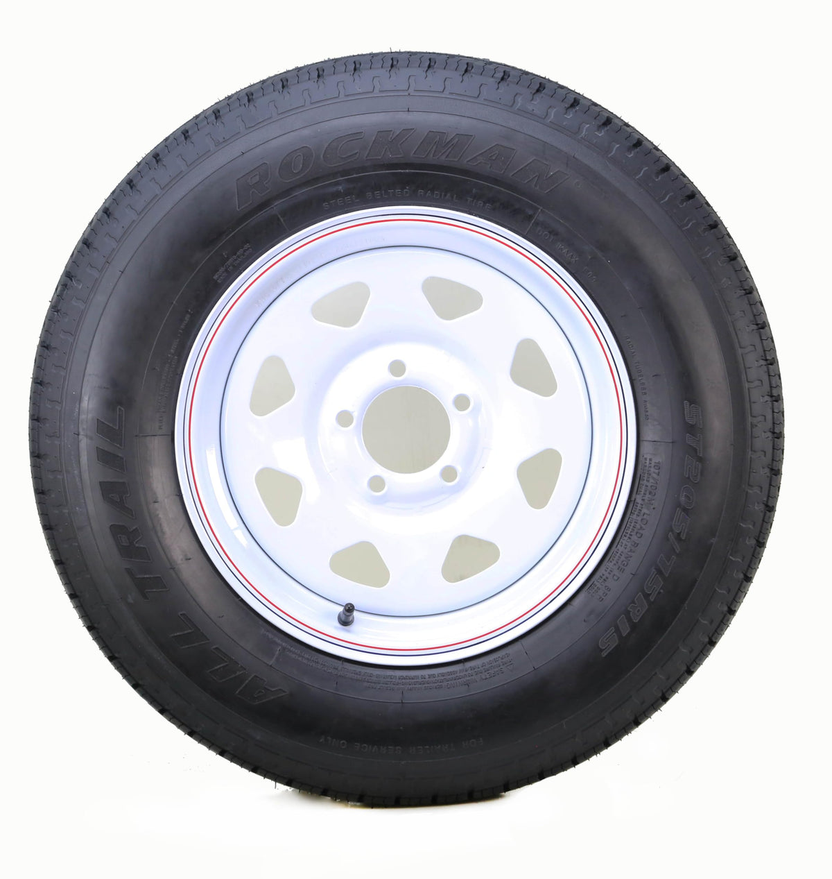 Trailer Tire & Wheel ST205/75R15 8-Ply White Spoke Rim S330054