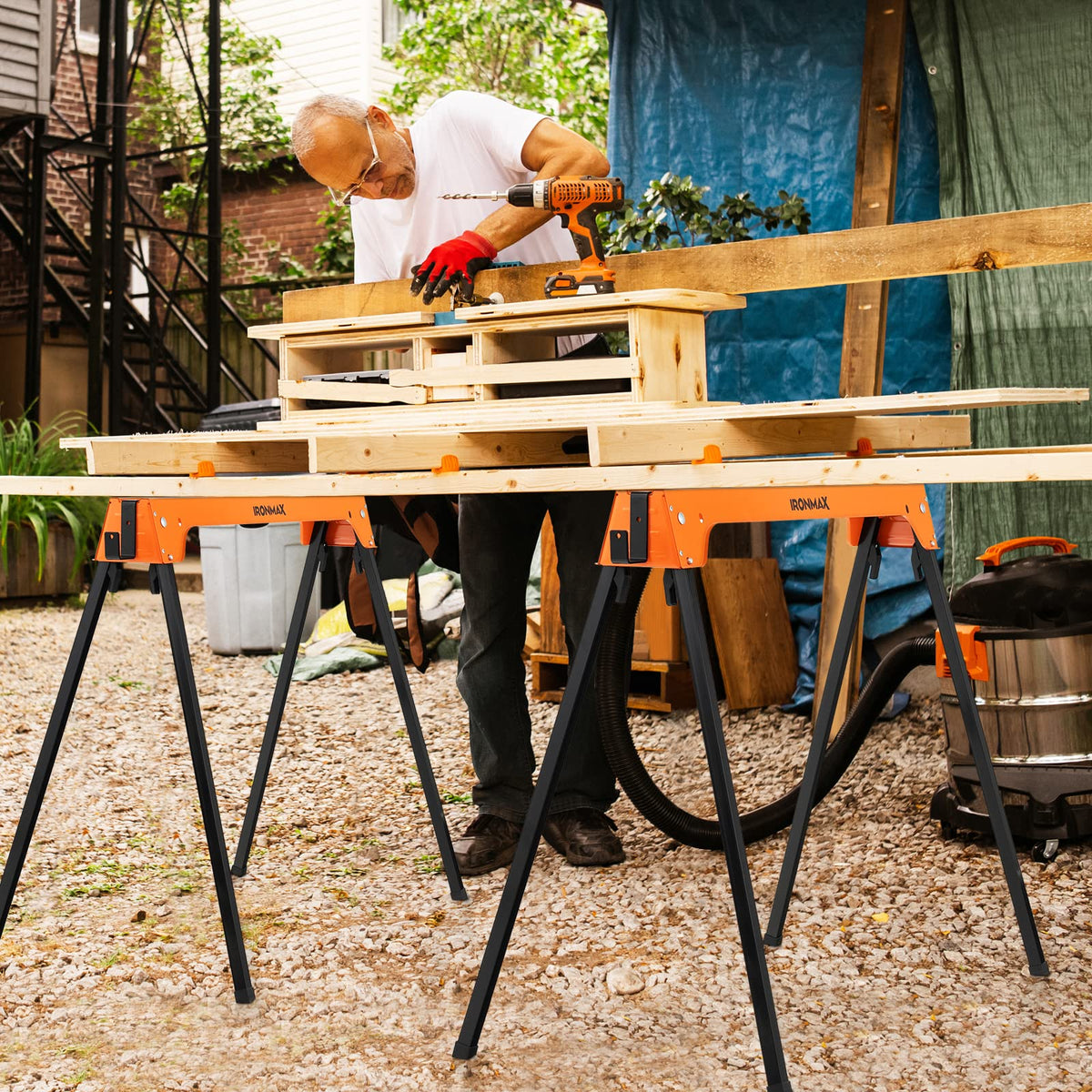 2 Pack Portable Foldable Saw Horses B6430