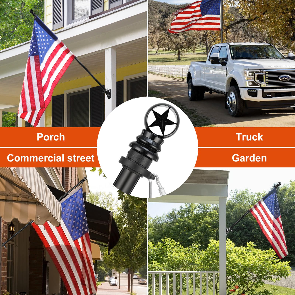5ft Tangle-Free Stainless Steel Flag Pole Kit J436
