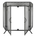 50"x32" Adjustable 3-Panel Fireplace Screen with Doors L95597