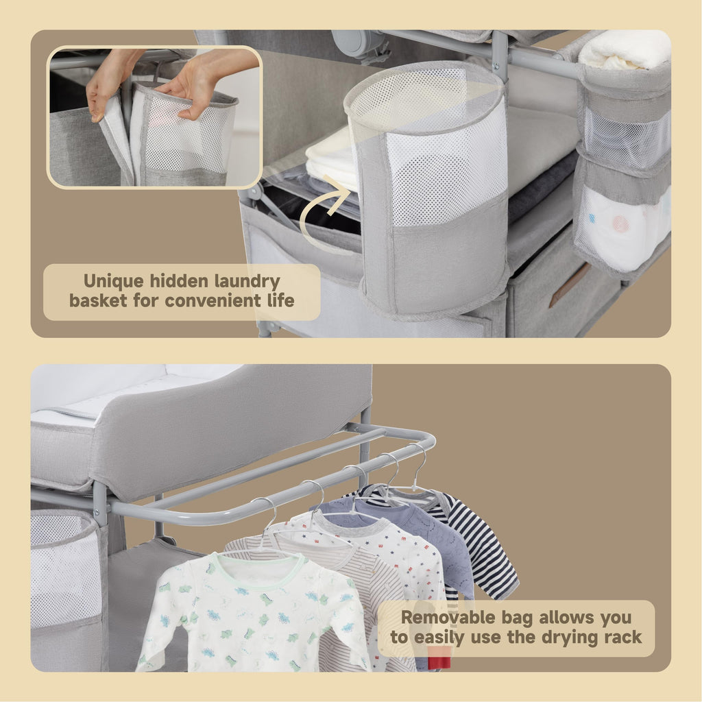 Portable Folding Baby Changing Table with 2 Drawers I582952