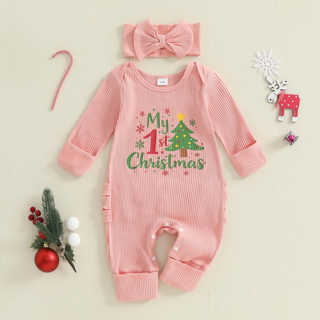 Christmas Tree Long Sleeve Romper Jumpsuit M995