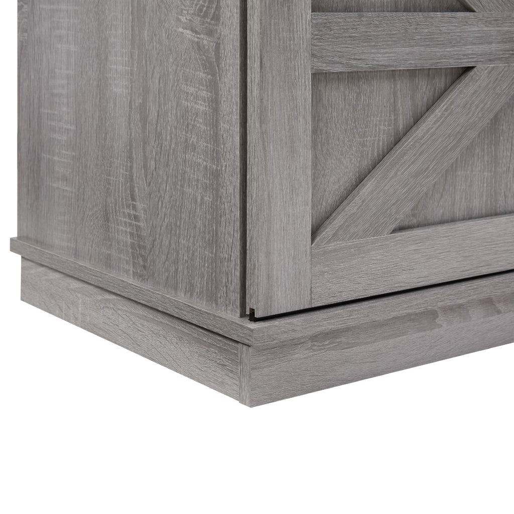 65" Grey TV Stand with Sliding Doors J25234