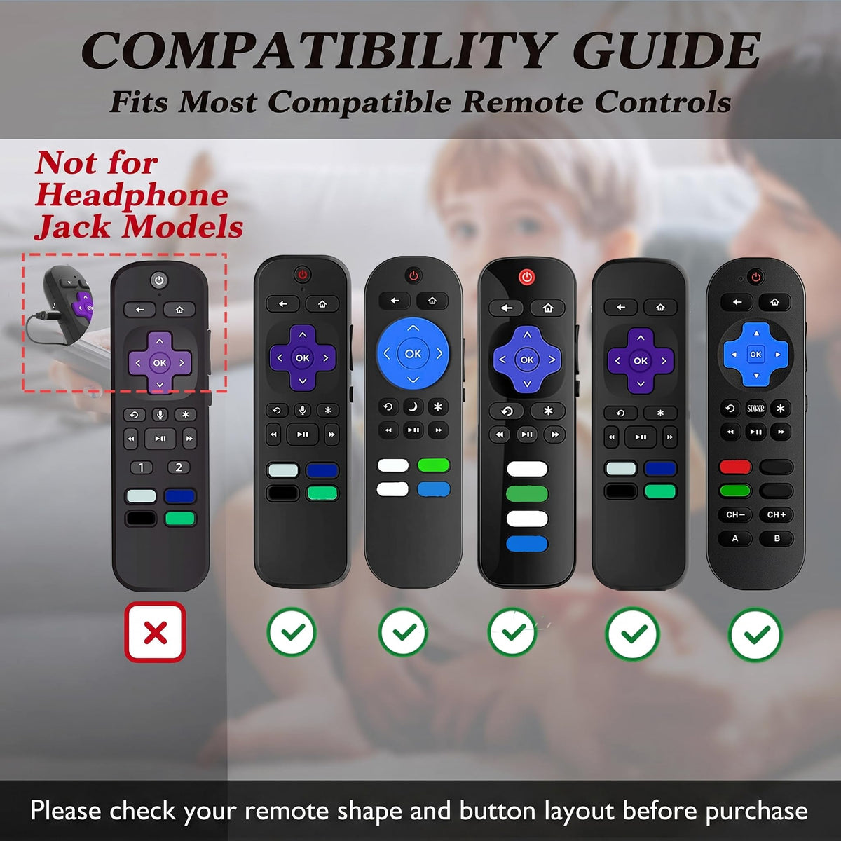 Silicone Remote Cover, 2-Pack, Glow in the Dark, Blue/Purple B636