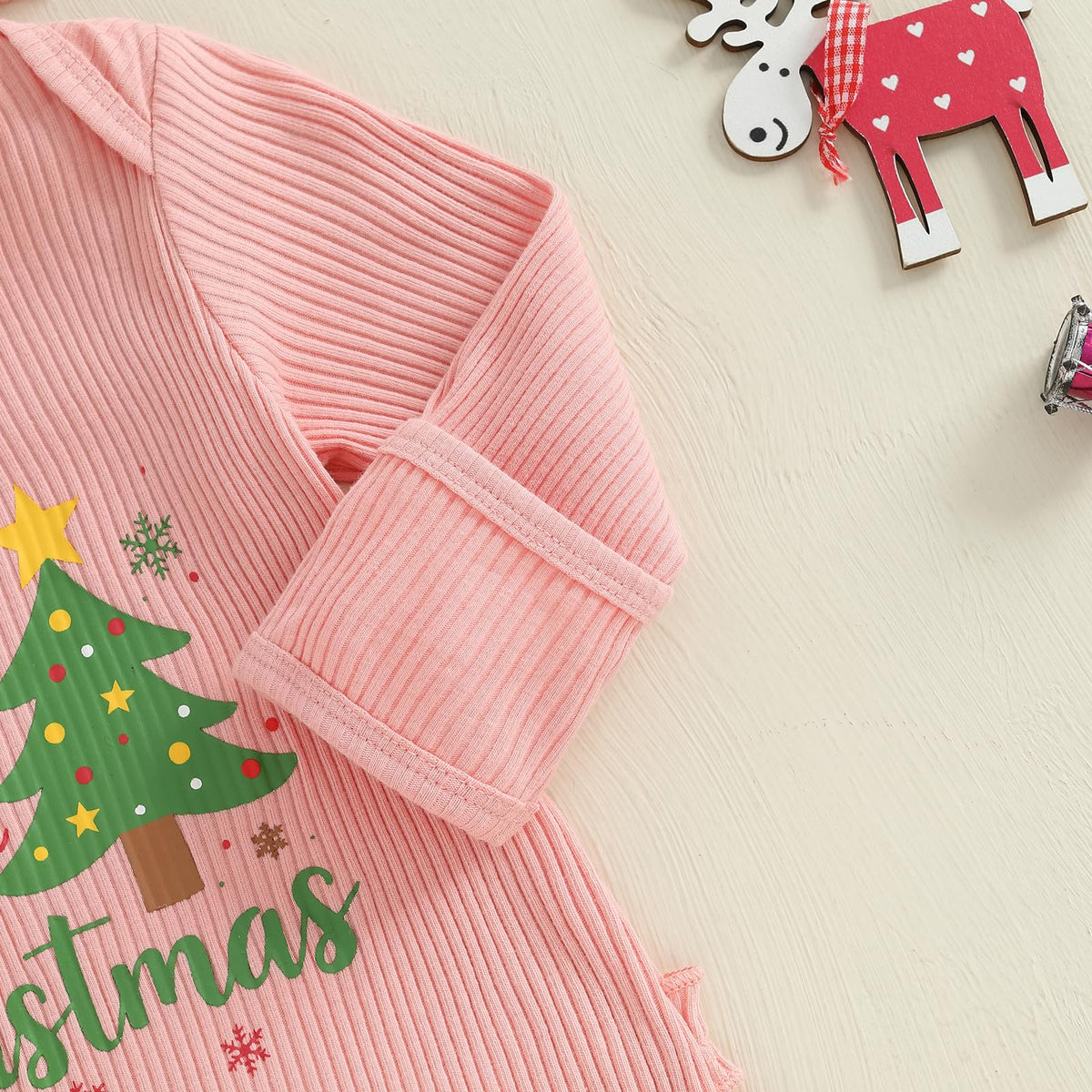 Christmas Tree Long Sleeve Romper Jumpsuit M995