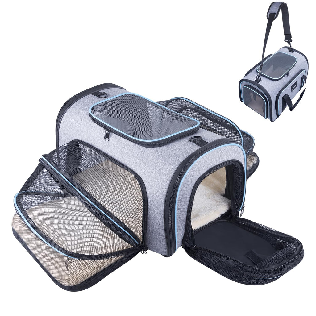 Airline Approved Expandable Soft Sided Pet Carrier with Fleece Pad Y84495