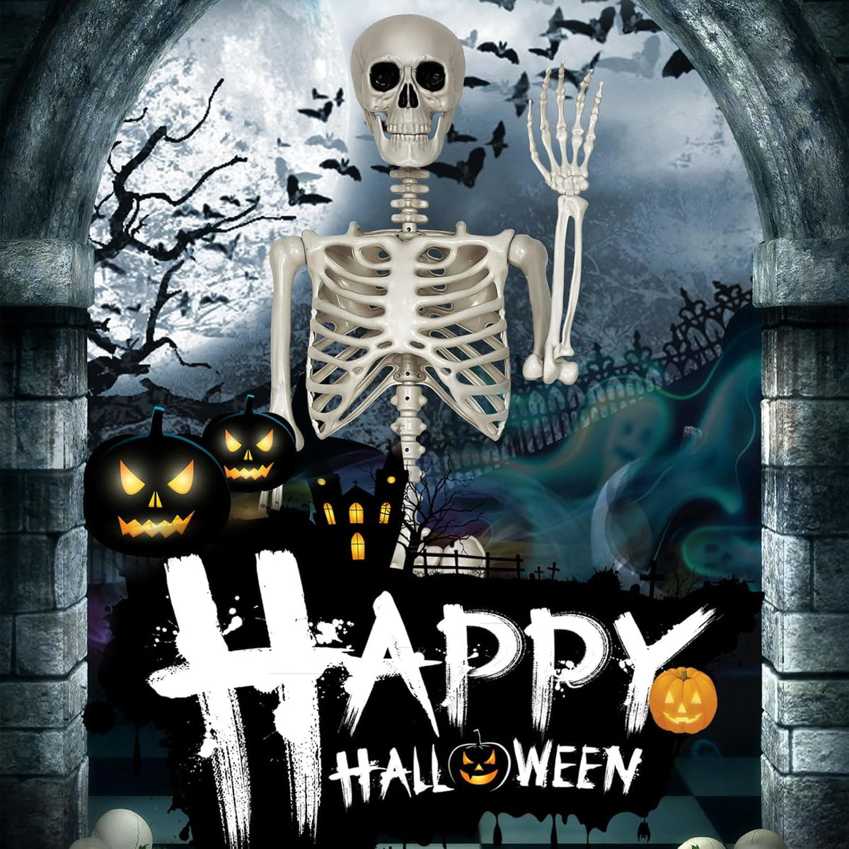 5.4FT Posable Skeleton Decorations Q677375