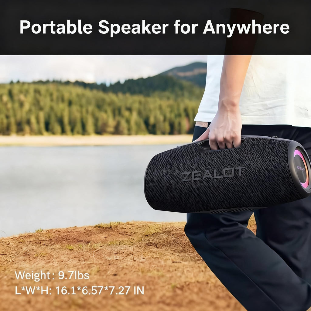 Black 120W Portable Waterproof Bluetooth Speaker Z7174