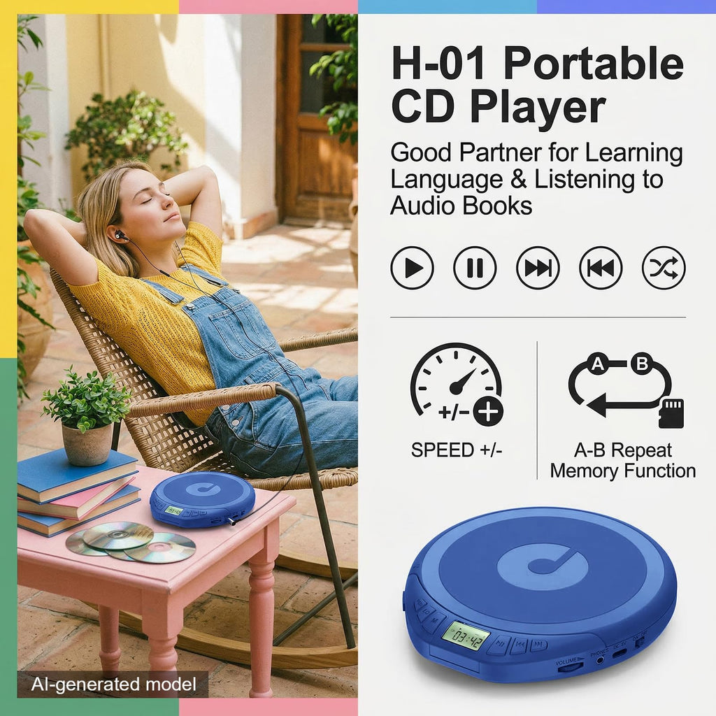 Portable CD Player with Earphones F253797