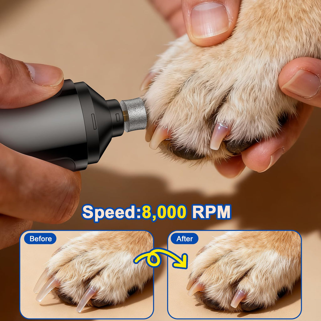 Quiet Low-Vibration Dog Nail Grinder Black X390
