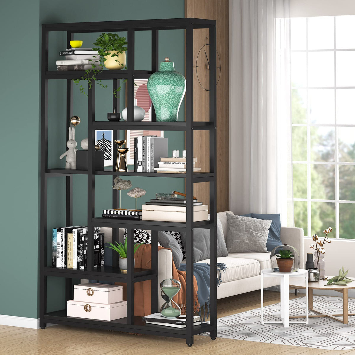 79 Inch 7-Tier 10-Open Shelf Bookcase M340969