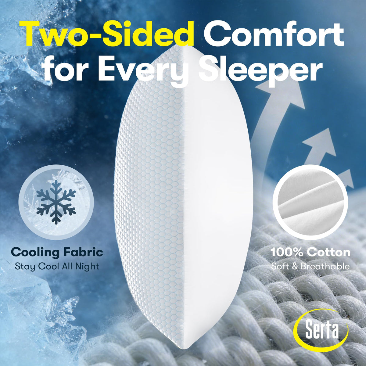 Queen Size Set of 2 Cooling Bed Pillows T424