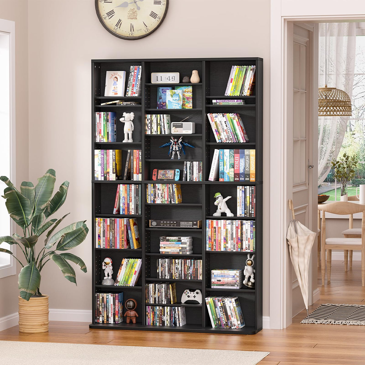 Black 11 Tier Display Cabinet W90716