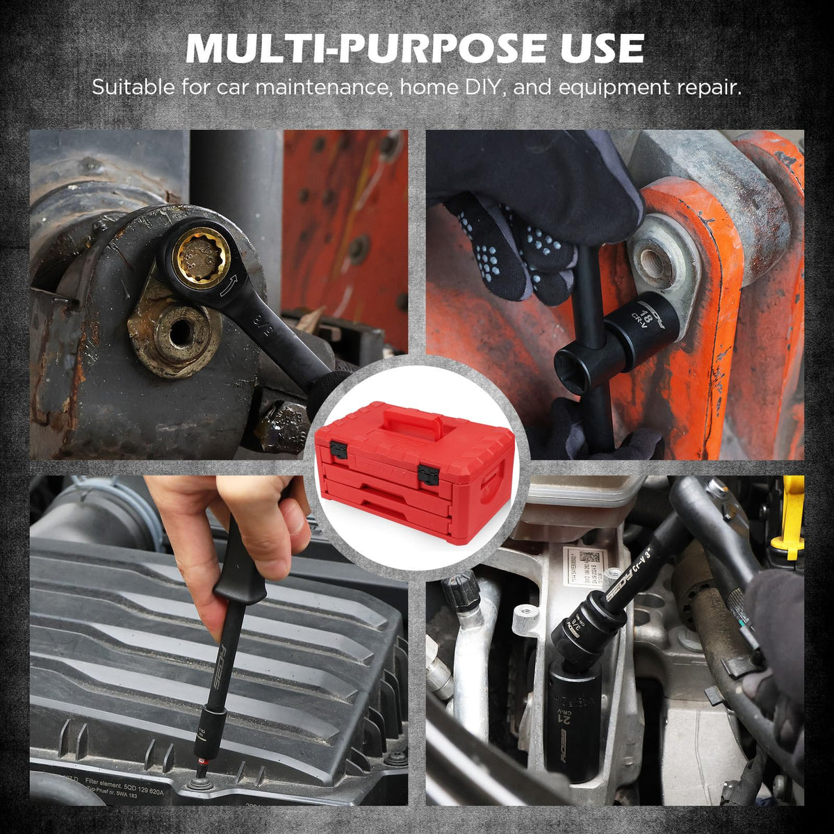 132-Piece SAE/Metric Mechanics Tool Set with Storage Case U337
