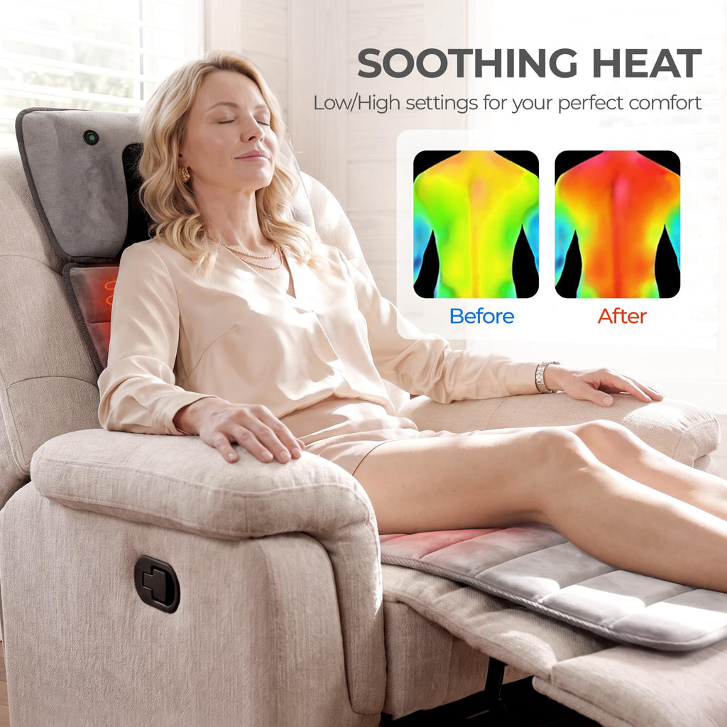 Grey Foldable Heated Full Body Massage Mat with 3D Neck Massager G5415