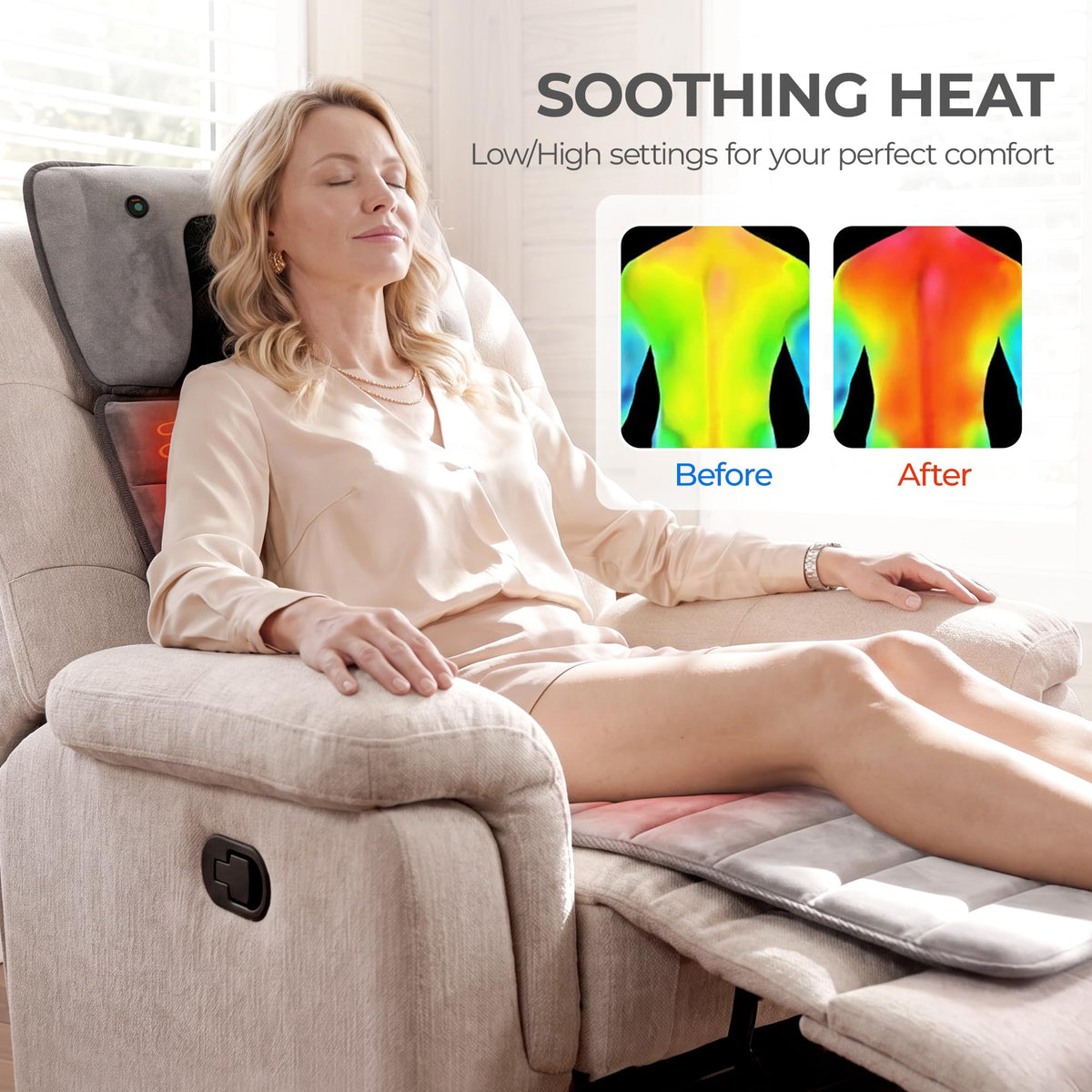 Grey Foldable Heated Full Body Massage Mat with 3D Neck Massager G5415