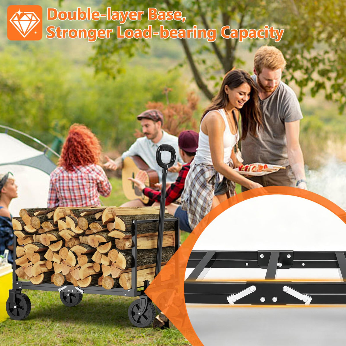 3 in 1 Foldable Wagon Cart with Sturdy Wheels Y9983