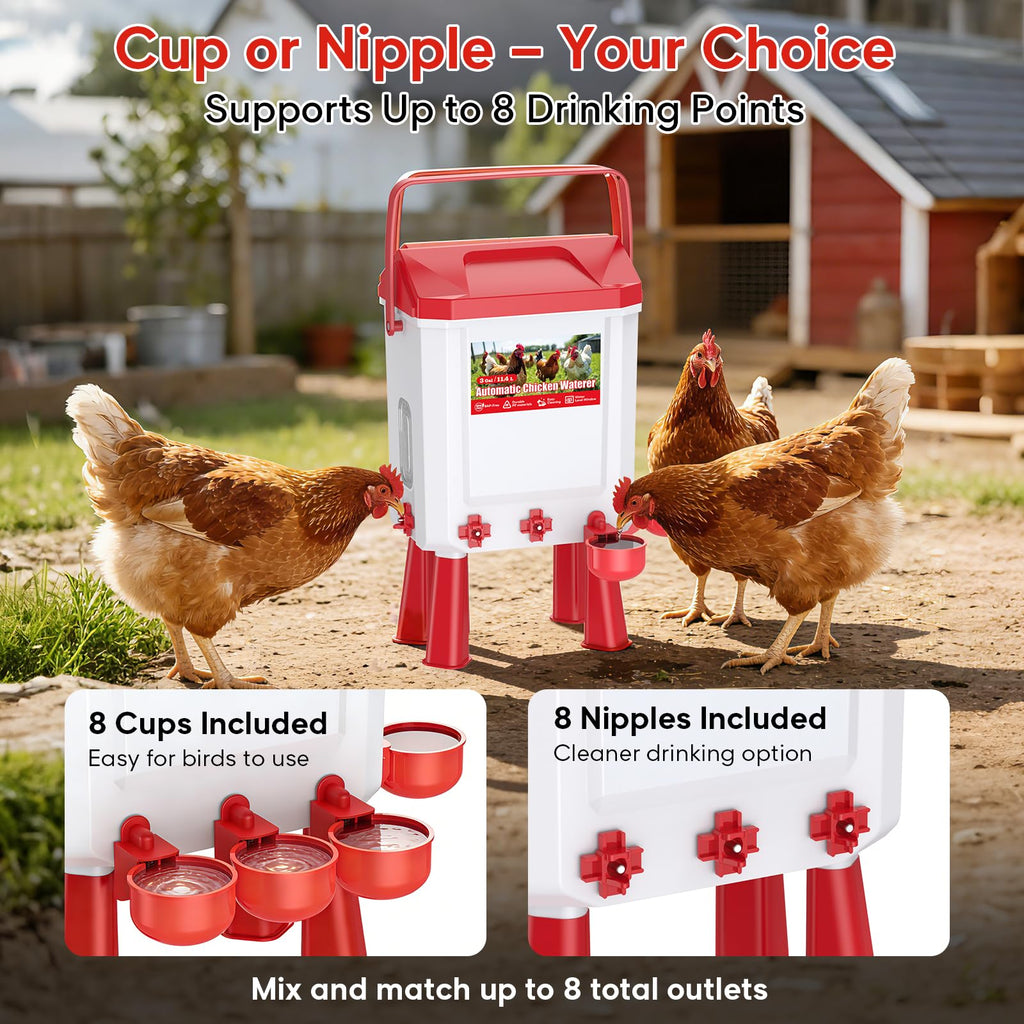 Automatic Chicken Waterer with Float Valve, 3 Gallons B517