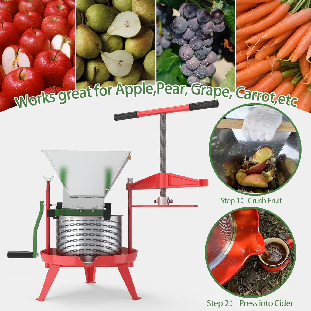 7L Manual Juicer Grinder Stainless Steel 1.8 Gallon Green W485077