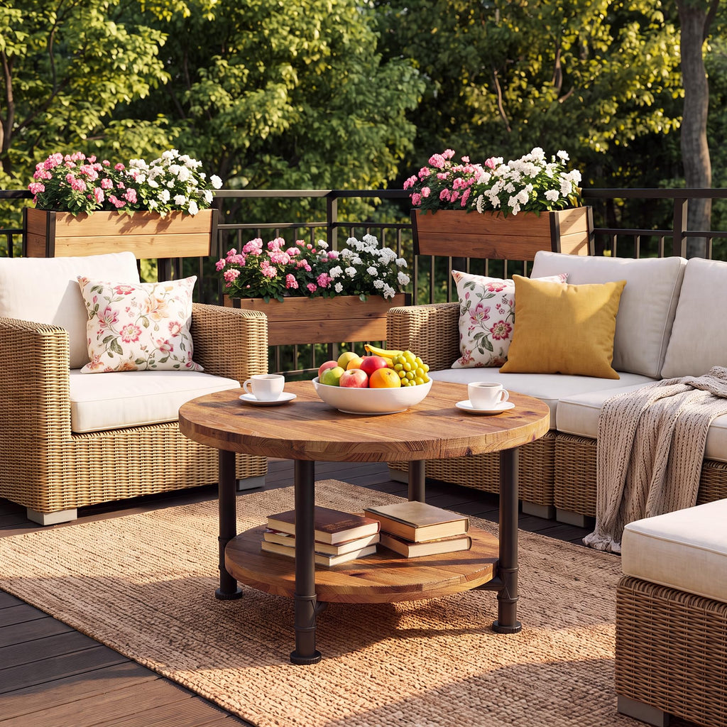 Solid Wood Round Coffee Table K42505