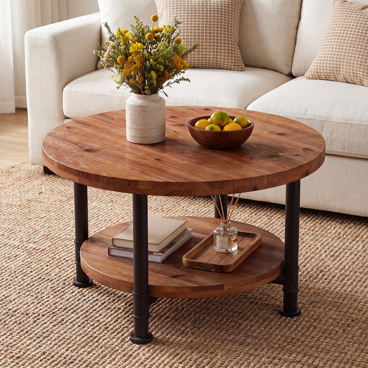 Solid Wood Round Coffee Table K42505