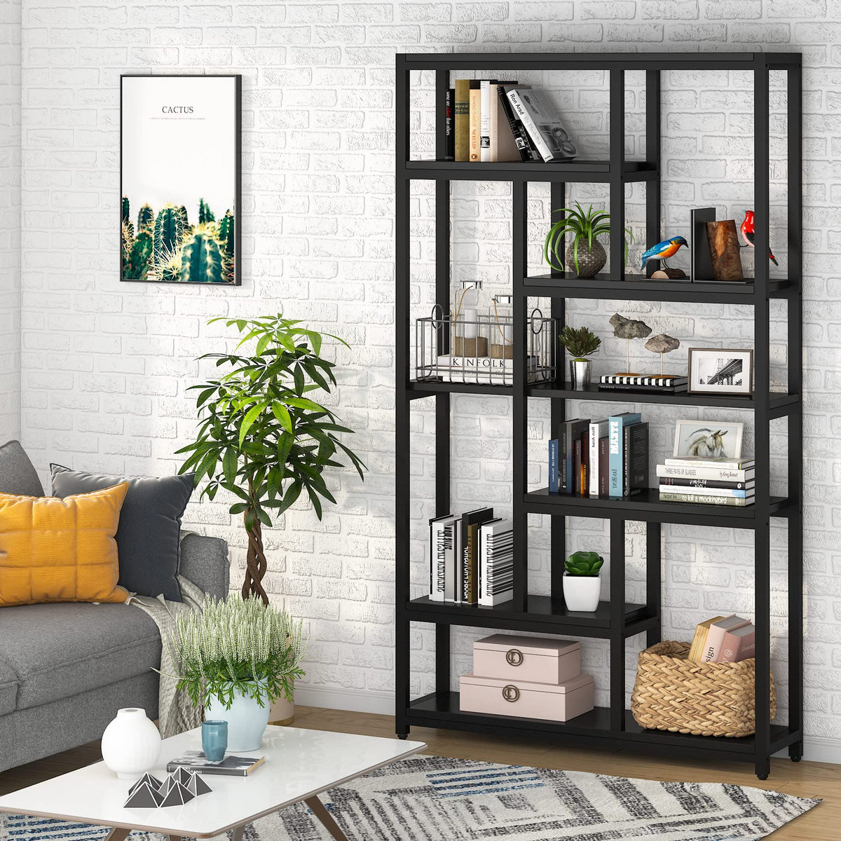79 Inch 7-Tier 10-Open Shelf Bookcase M340969