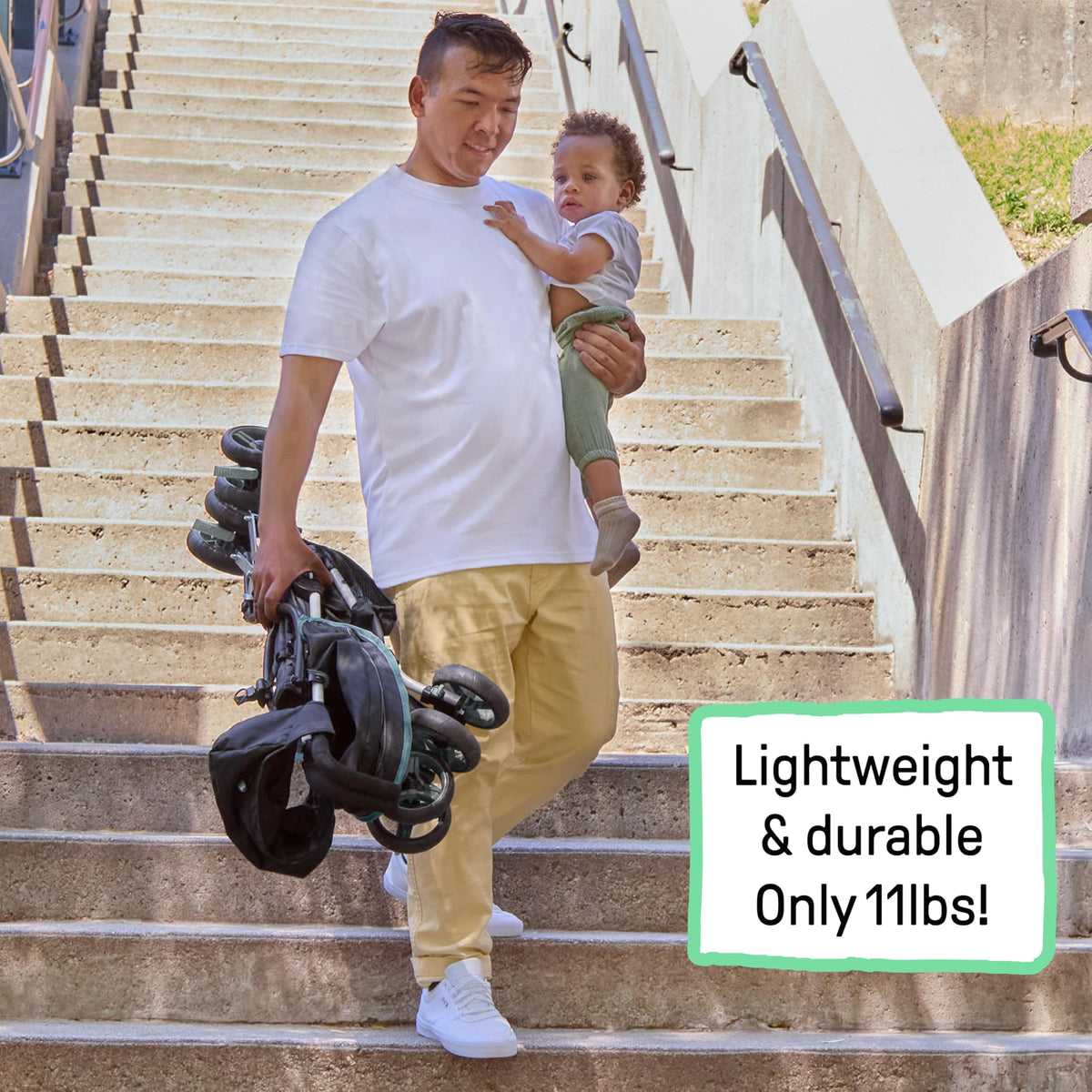 Lightweight Compact Fold Stroller with Canopy and Recline, Slate Grey J337671