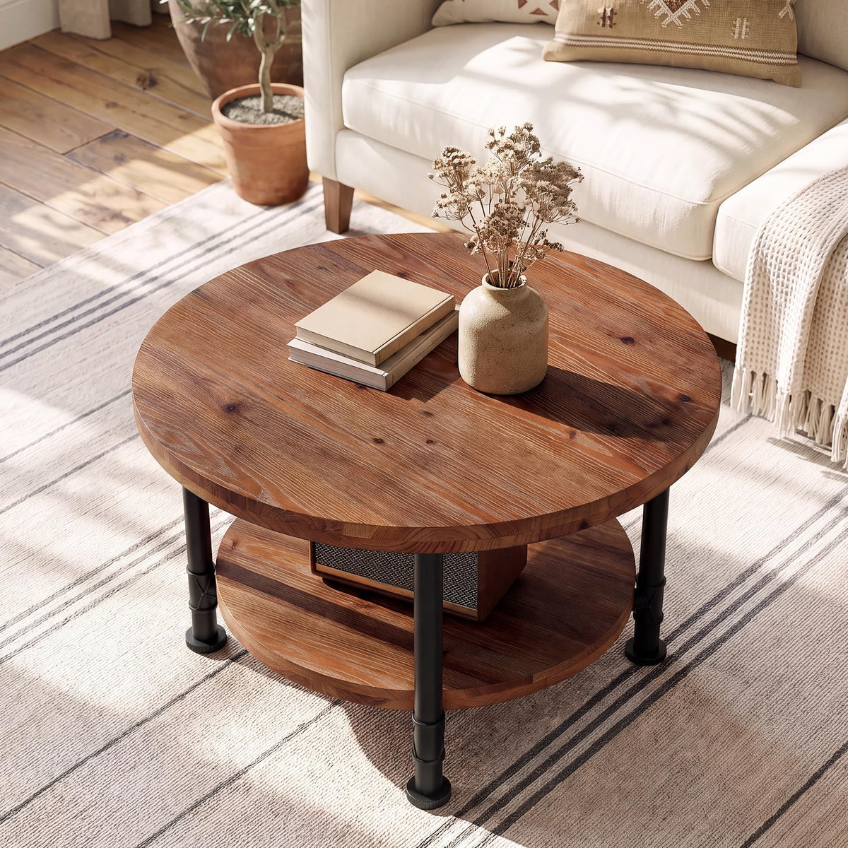 Solid Wood Round Coffee Table K42505