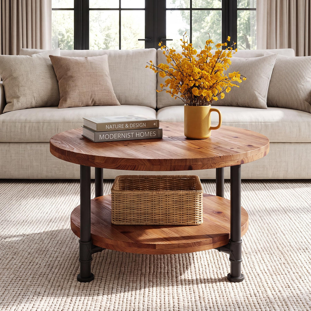 Solid Wood Round Coffee Table K42505
