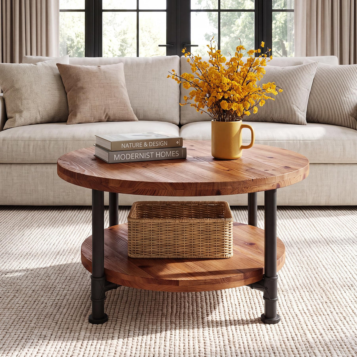 Solid Wood Round Coffee Table K42505