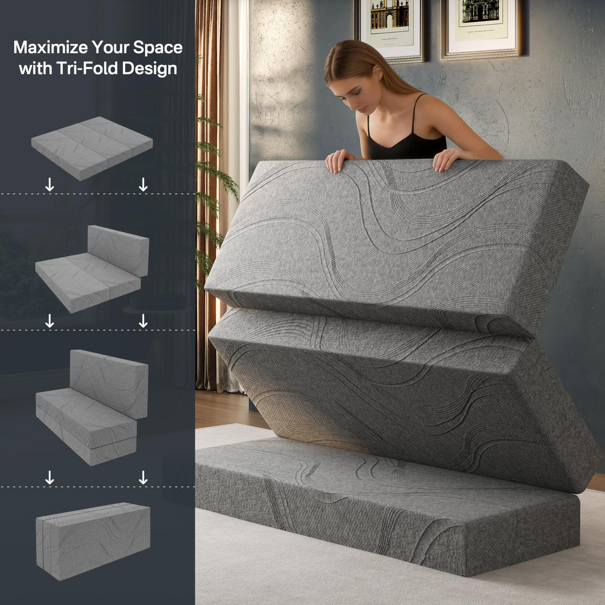 4 Inch Memory Foam Foldable Mattress O457