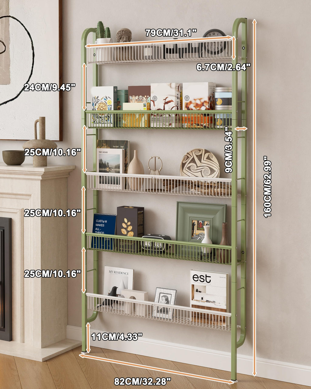 Narrow 5-Tier Bathroom Storage Rack K777487