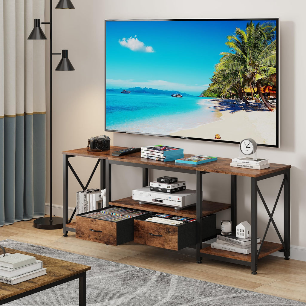 Fabric Drawers TV Stand for 65 70 75 Inches TV X86331