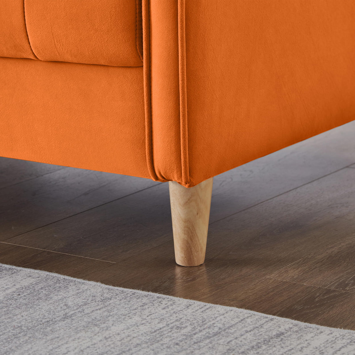 Orange Velvet Tufted Loveseat Sofa L717